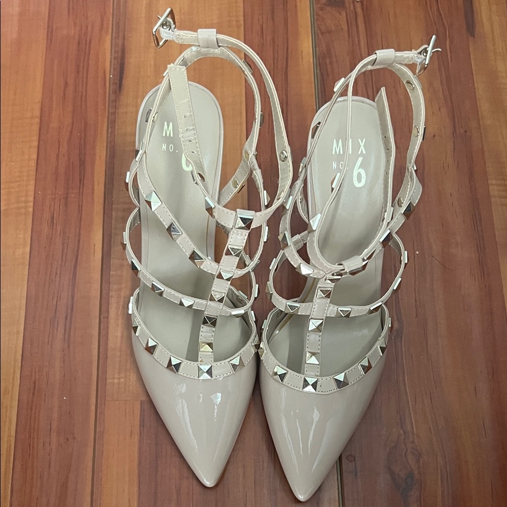 Mix No. 6 Women's Nude Studded Heels
